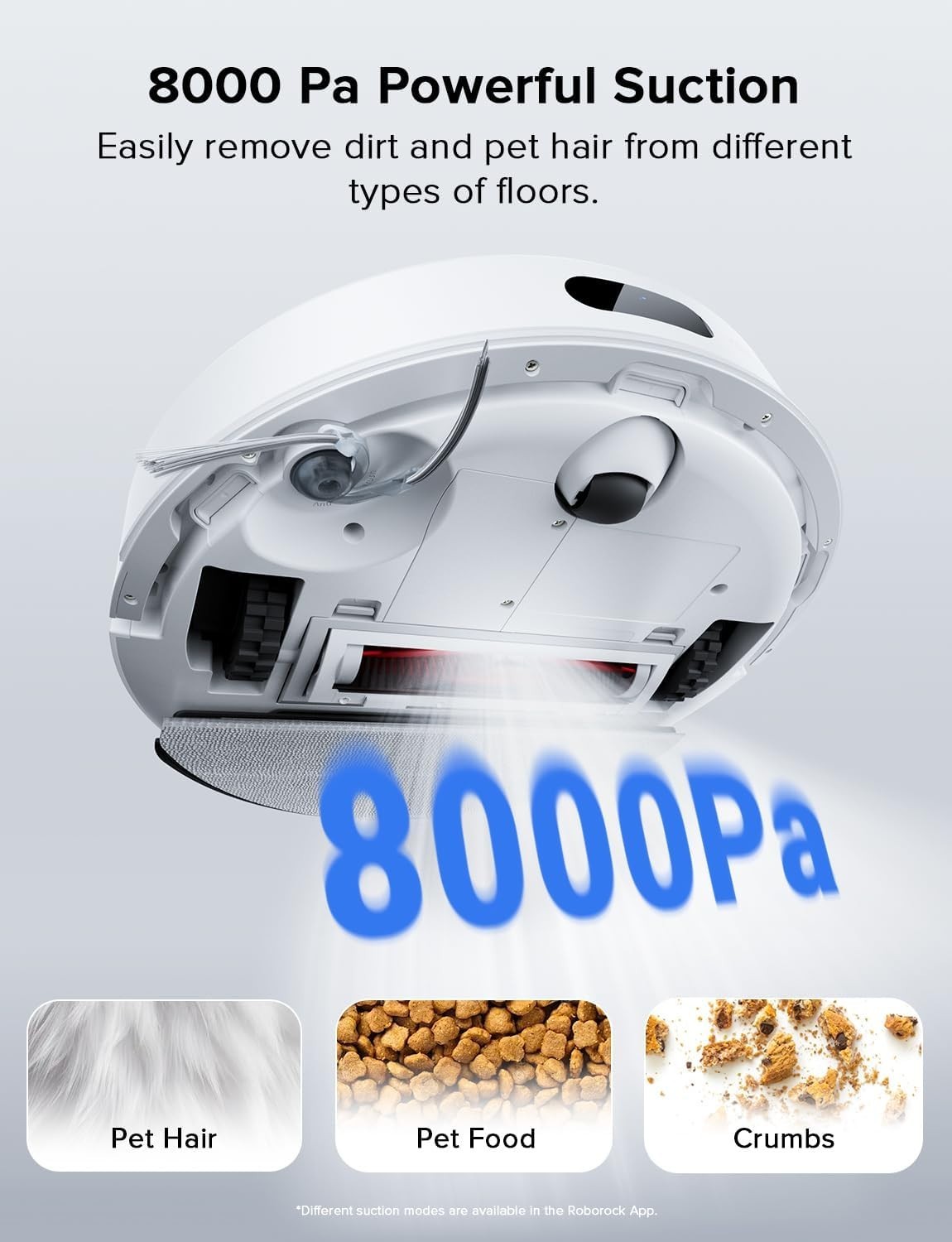 Robot Vacuum Mop Combo 8000Pa Suction Smart Navigation Multi-Floor Cleaning