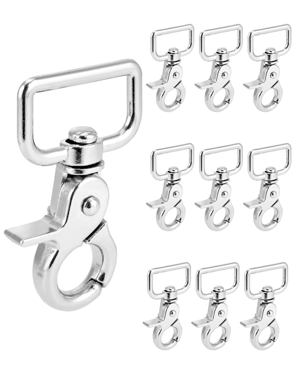 Metal Swivel Snap Hooks 2.6 Inch – 10 Pack Smooth 360° Rotation for Bags, Keycha