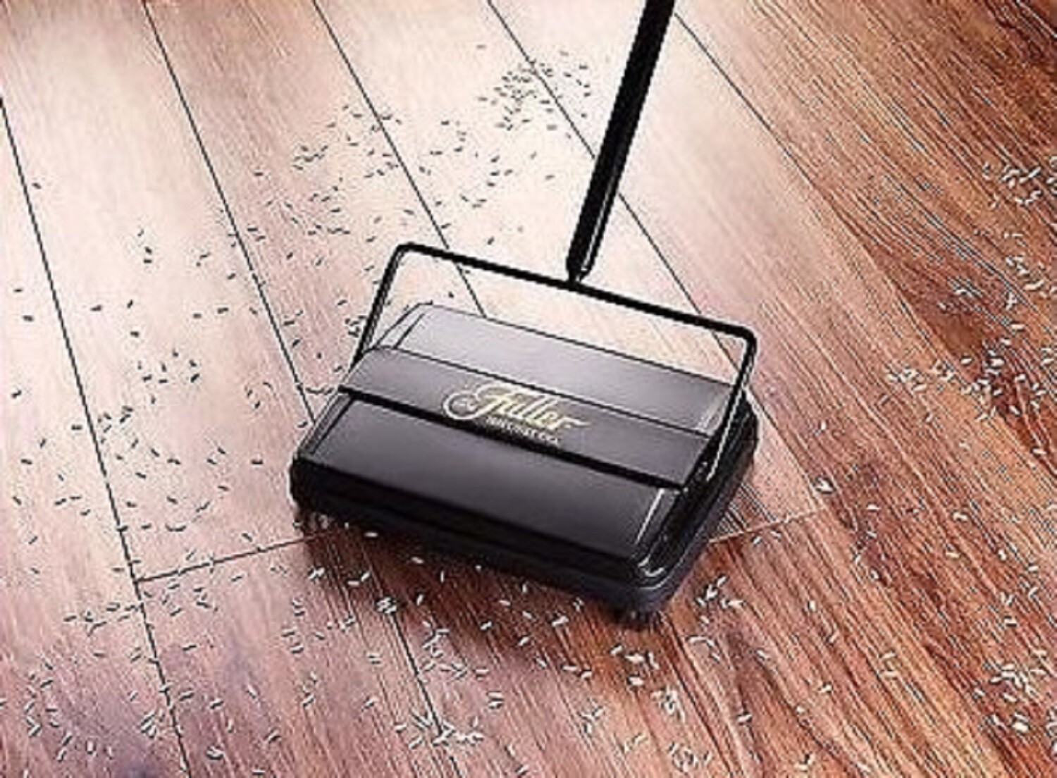 Fuller Brush Electrostatic Hard Floor & Carpet Sweeper 9″ Sweep Path Black