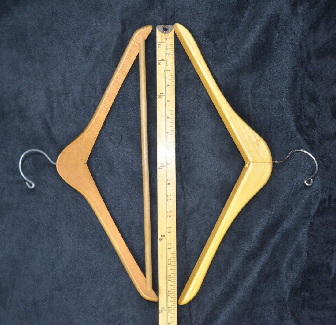 7 Vintage Wooden Suit Shirt Coat Hangers – Maas & unbranded
