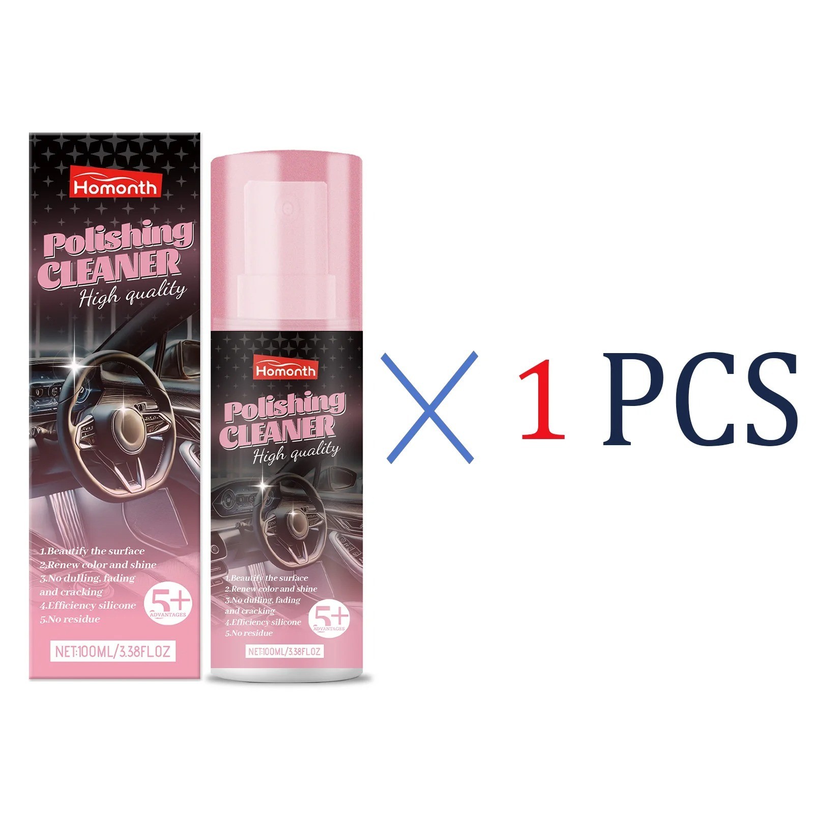 100ml Car Interior Polish Cleaner Spray Dashboard Shine Protect Detailer