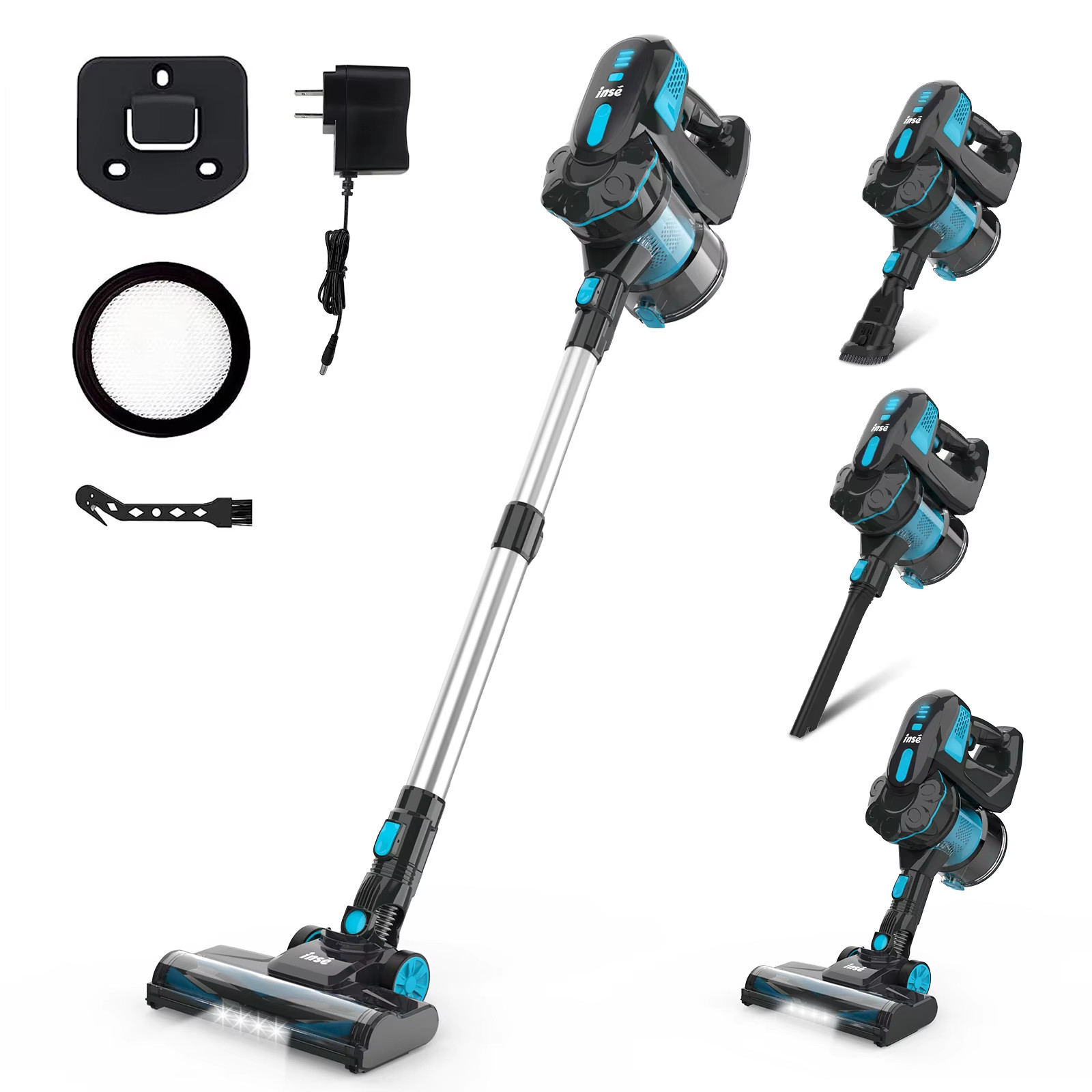 Cordless Vacuum Cleaner, 20Kpa Stick Vacuum up to 40Min Runtime, 6-In-1 Cordless
