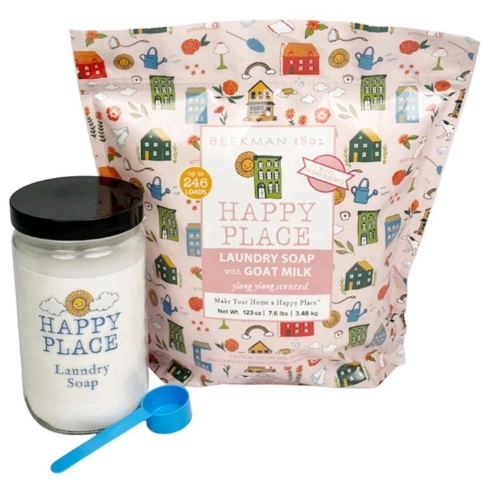 Beekman 1802 Happy Place 246-Load Laundry Soap w/Glass Jar-Ylang Yland Scented