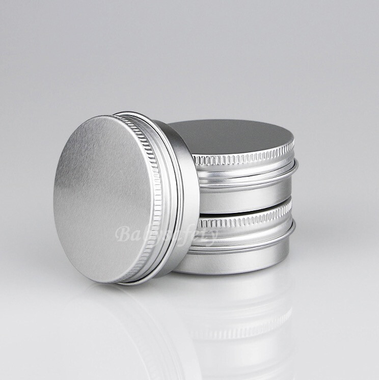 2oz Aluminum Tin Screw Top Round Metal Container With Lid,Storage Jar Travel can