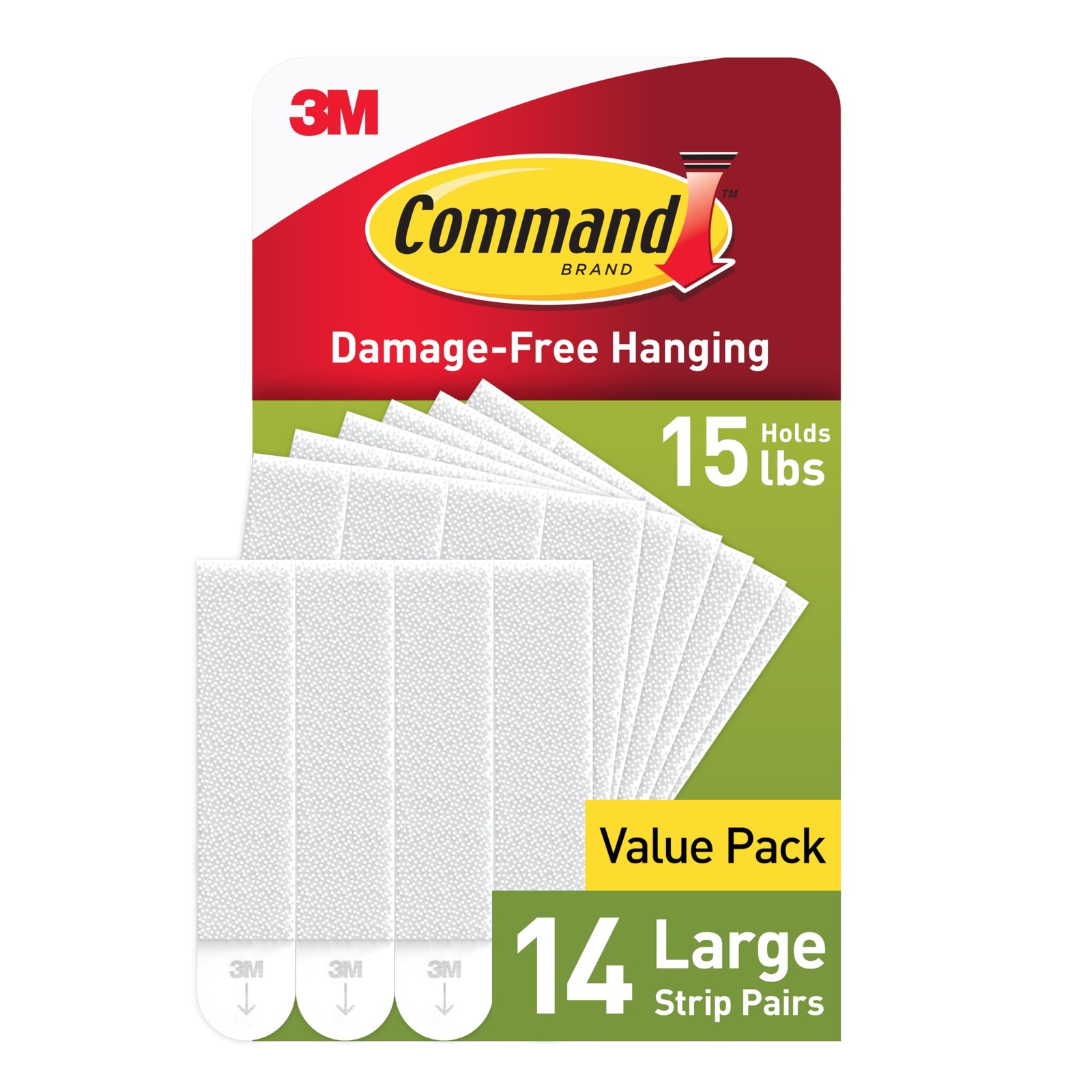 15 lb Large Picture Hanging Strips 14 Pairs (28 Strips), Damage-Free Hanging …