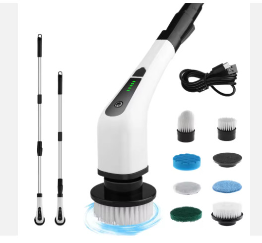 9 in 1 Electric Spin Scrubber Cordless Cleaning Brush Kitchen Bathroom Car USB
