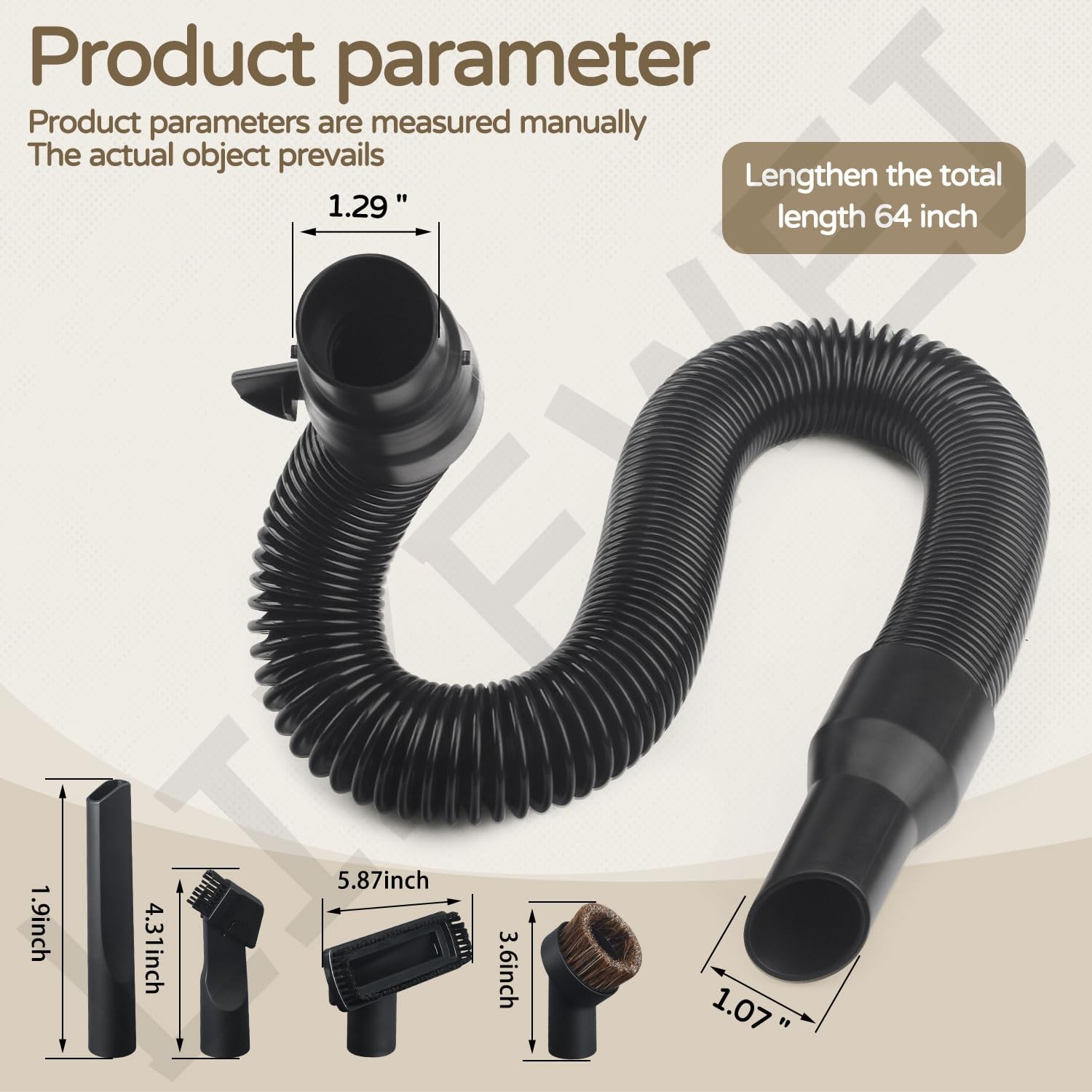 Vac Hose Assembly with Universal Adapter Kit for Milwaukee M18 Vacuum Dust Debri