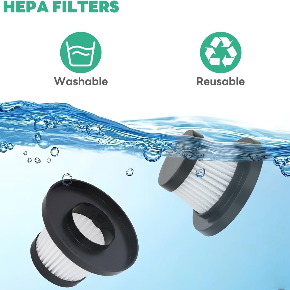 4Pack Washable Reusable Filter For Duck For Vac Compact Cordless Vacuum Cleaner