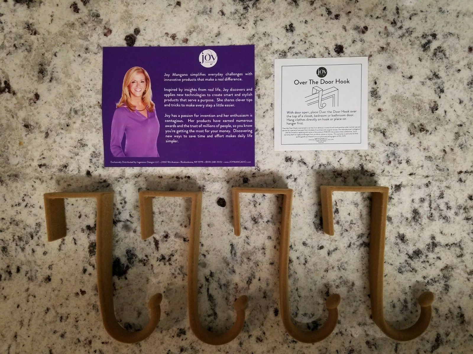 JOY Mangano Huggable Hooks 8 Pack Over the Door Hooks Choose from 5 Colors