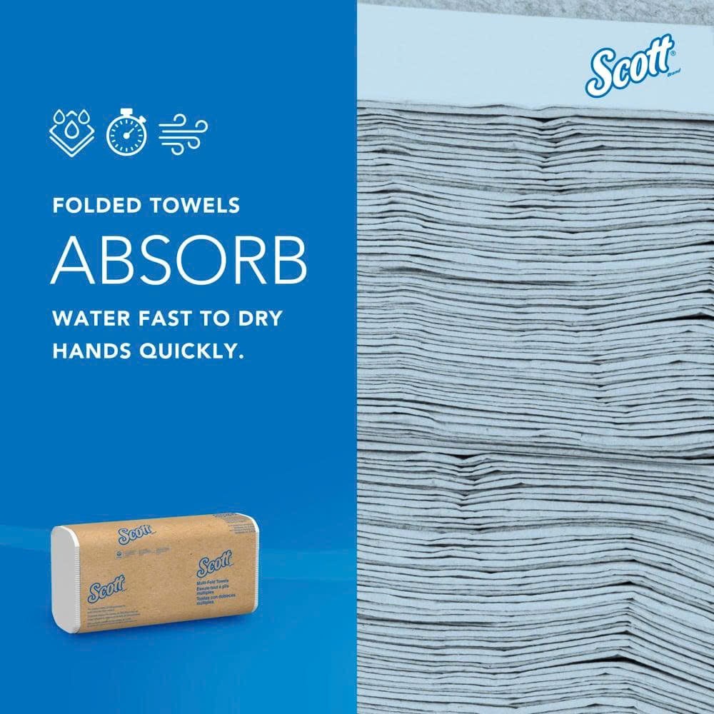 Scott Essential Recycled Multifold Paper Towels, 1-ply, 250 SheetsPack, 16 Packs
