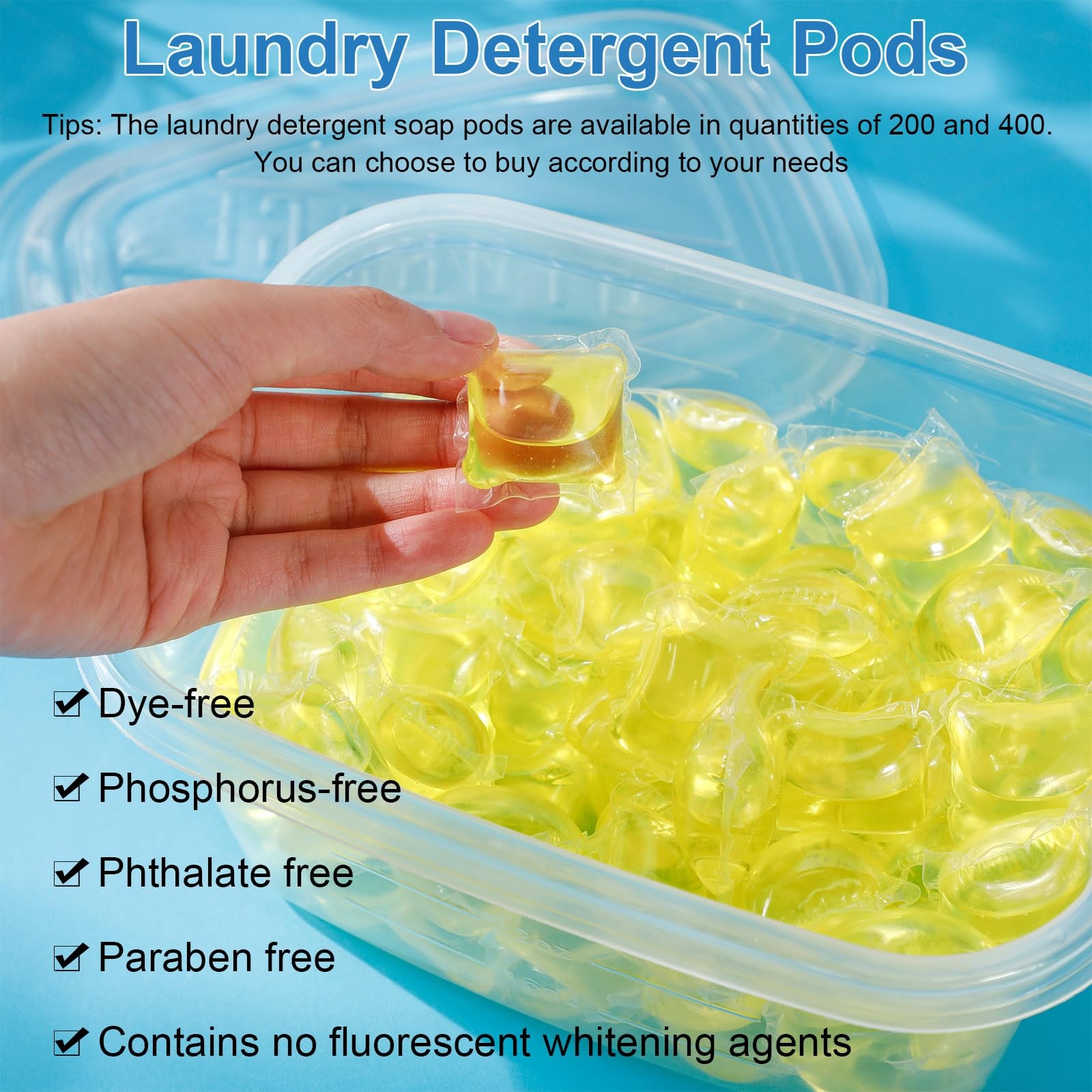 400 Pcs Laundry Detergent Soap Pods Bulk Anti Sensitive Laundry Pods Scented …