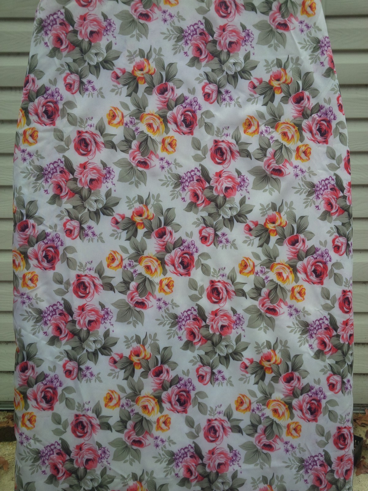 CHECKYS DEALS ROSES WHITE 15 X 55 STANDARD REPLACEMENT IRONING BOARD COVER & PAD
