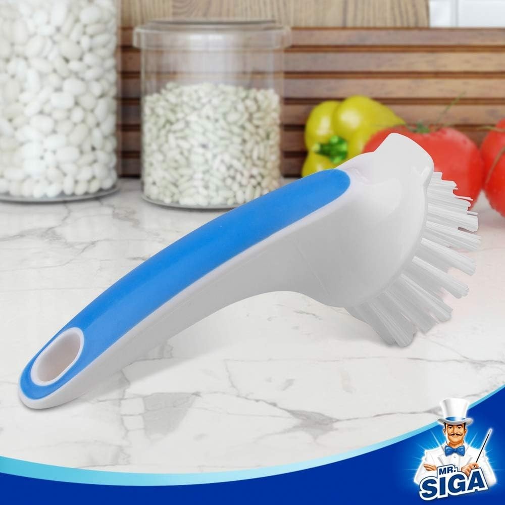 Pot and Pan Cleaning Brush, Dish Brush for Kitchen, Lake Blue, Pack of 2