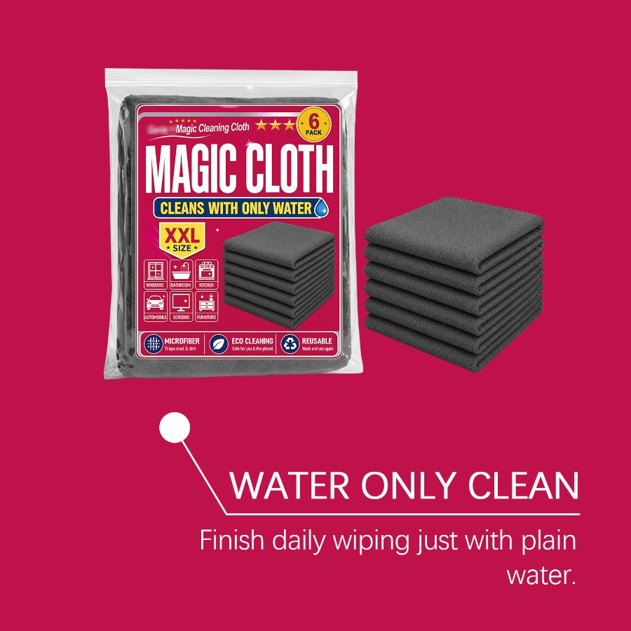1-5Set Genie Magic Cleaning Cloth 6-Pack, Microfiber Cleaning Cloths, Reusable🔥
