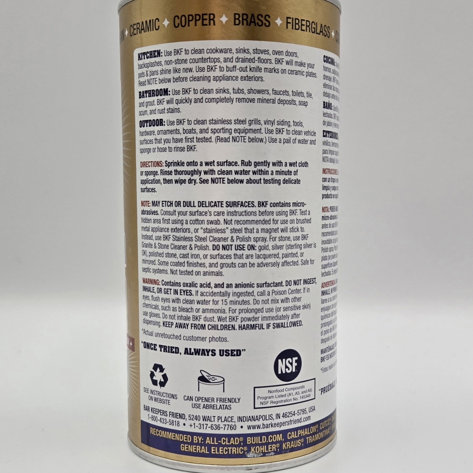 3 Bar Keepers Friend Powdered Cleanser 12 oz Bathroom Kitchen Cookware Outdoor