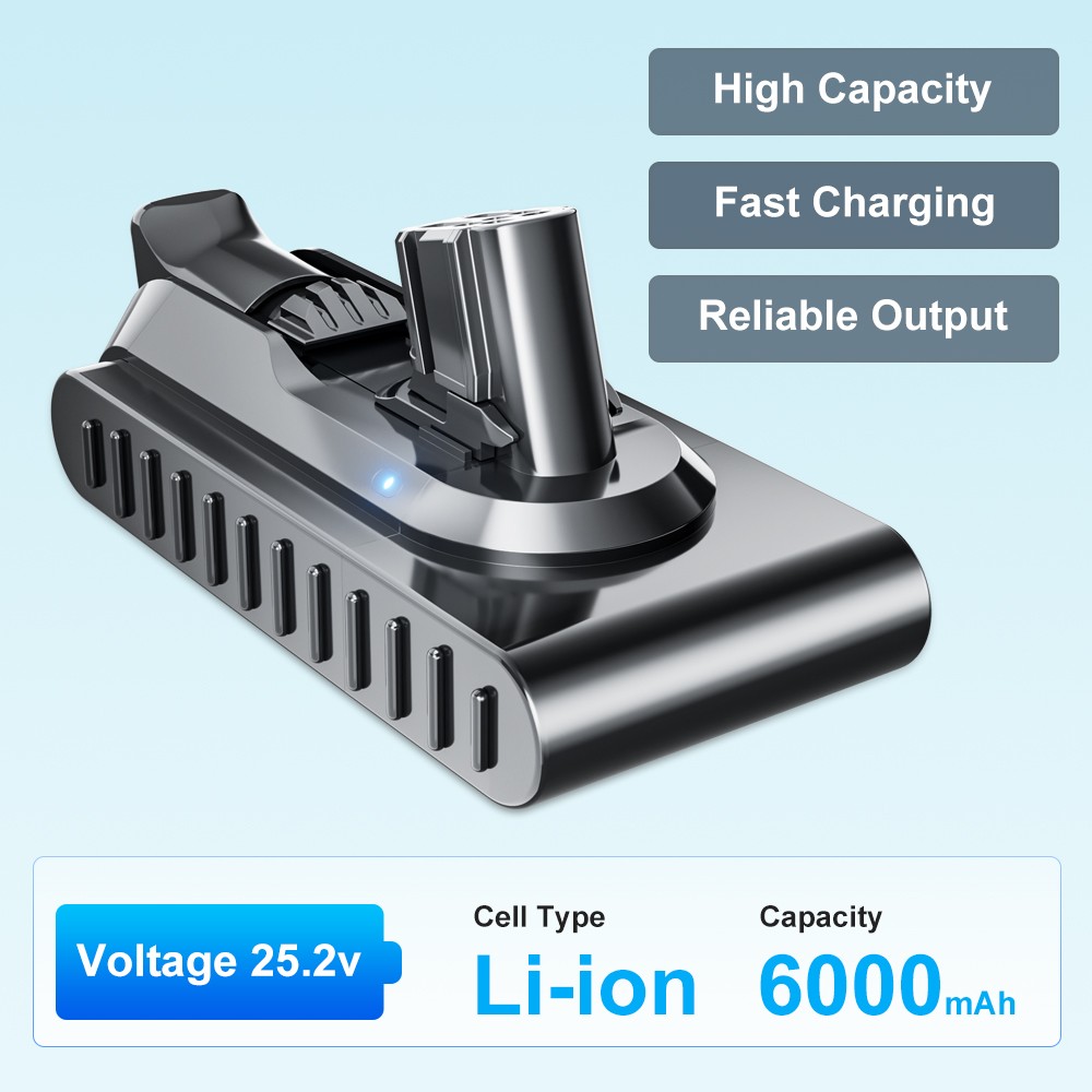 6/8/9.0AH For Dyson V12 Detect Slim Absoulte SV46 Battery Replacement 965470-01
