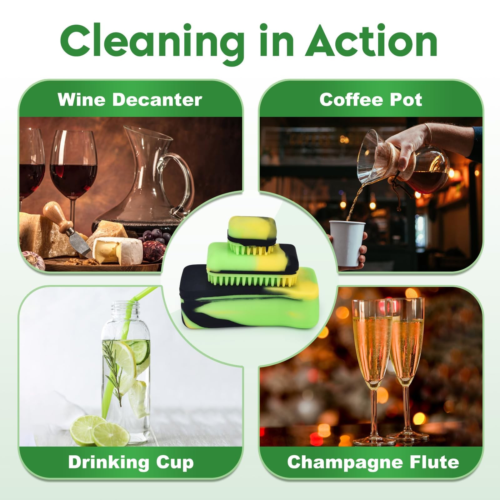 Magnetic Glass Cleaner Kit – Deep Cleans Hard-to-Reach Glassware & Narrow Pip…