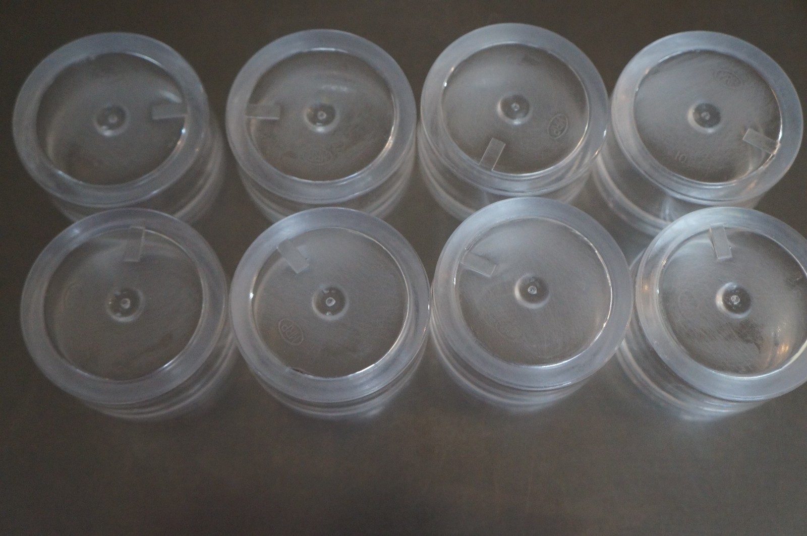 8 Clear Plastic Jars Containers With Screw Top Lids – Travel, Craft