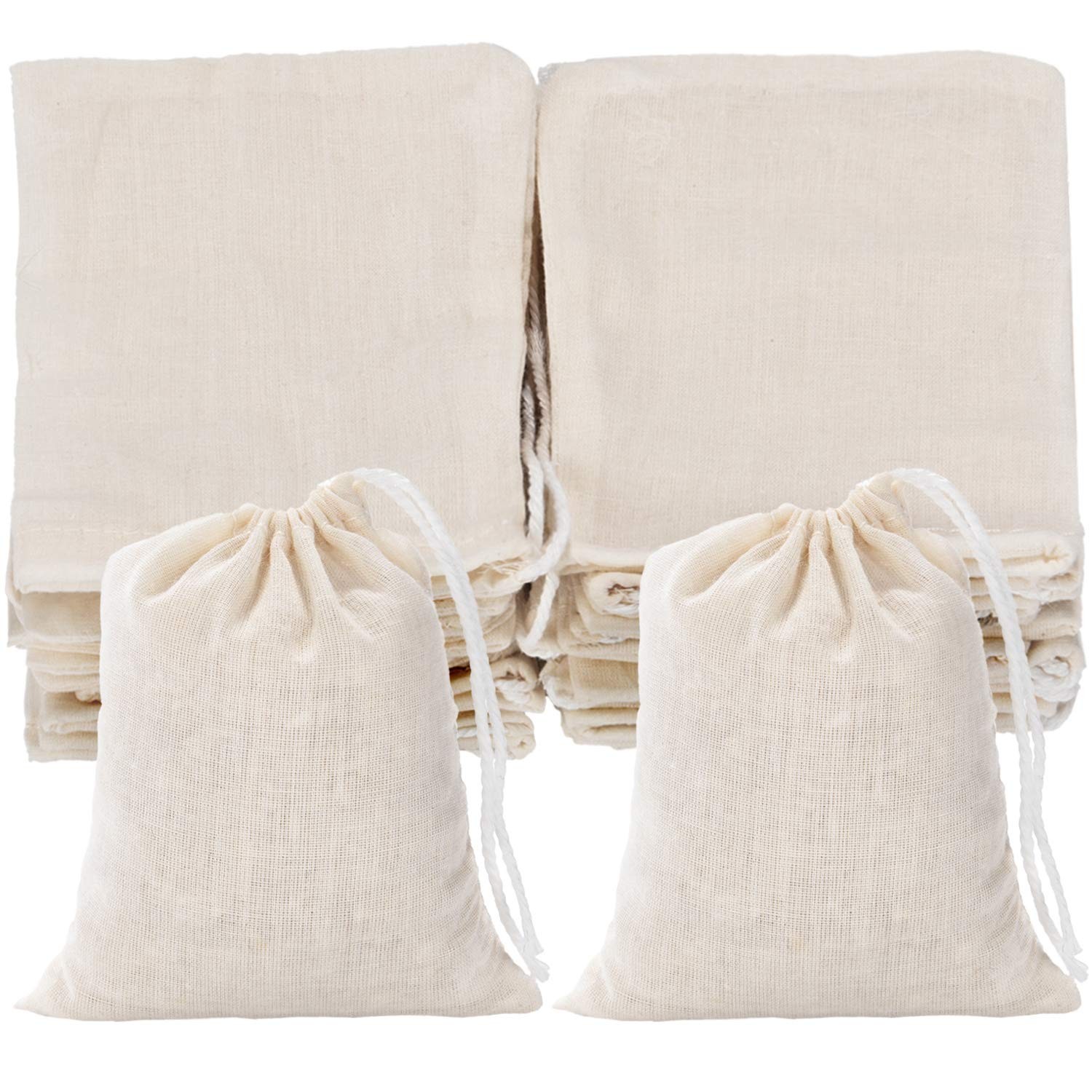 Tatuo 3 x 4 Inches Muslin Cotton 3 x 4 (Pack of 50), natural color