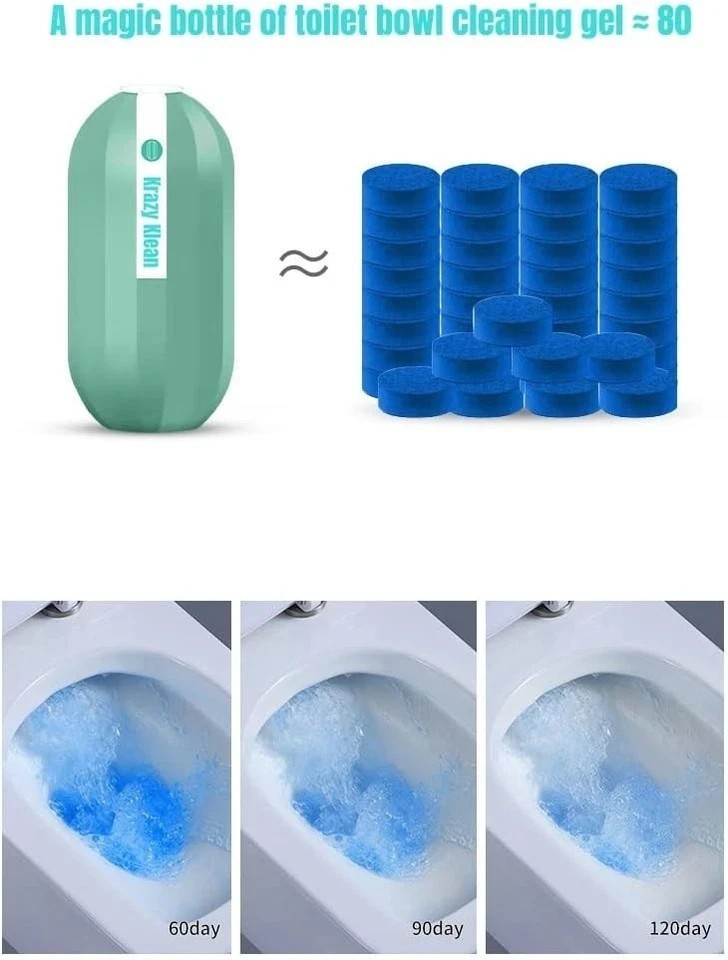 2Pcs Krazy Klean Toilet Cleaner, Krazy Cleaner Pro Toilet Cleaner, Easy to Use L