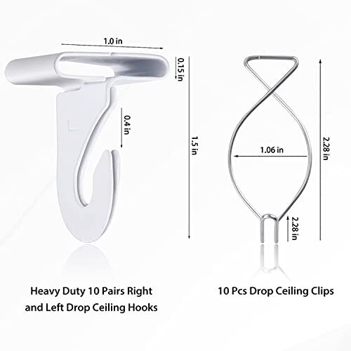 OALEN 20 Drop Ceiling Hooks for Classrooms & Offices, White Assorted Colors
