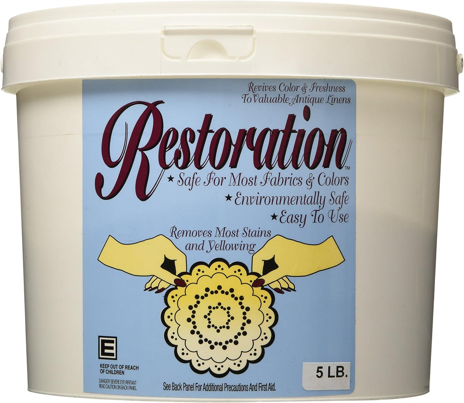 5-LB Pail-Restoration Hypoallergenic Powder to Clean Antique & Delicate Linens S