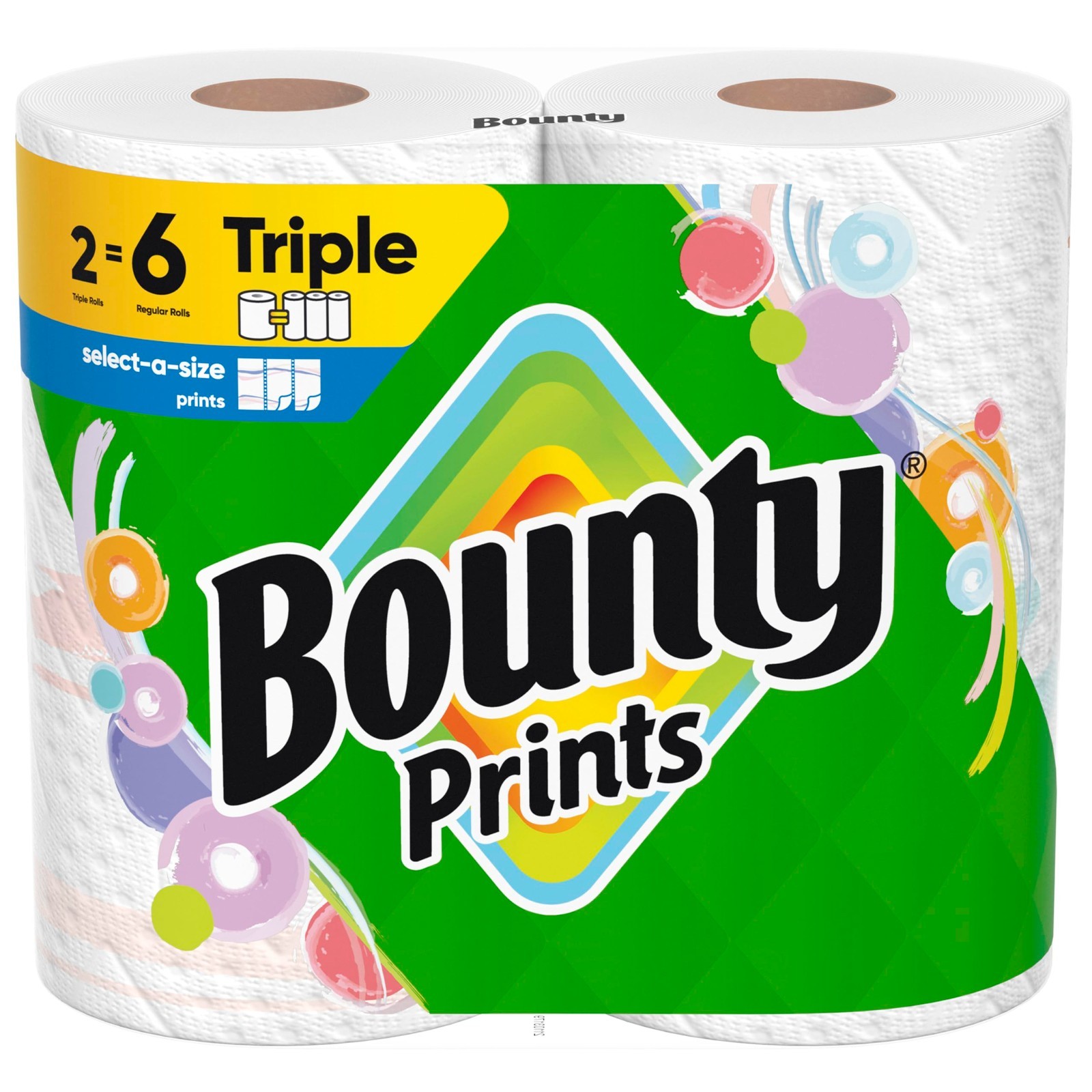 Bounty Select-A-Size Paper Towels, Prints, 2 123 sheet (Pack of 2), Prints