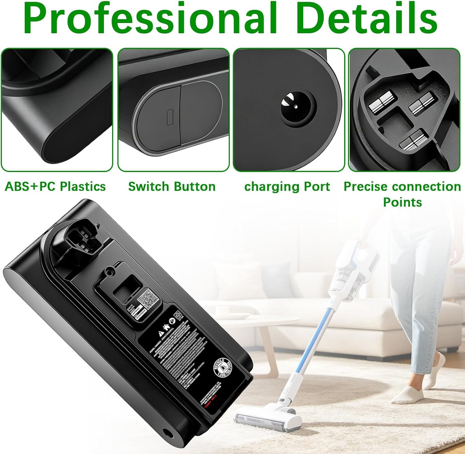 Replacement Battery for Shark XBATR620SL 21.6V Compatible with Shark IZ540H