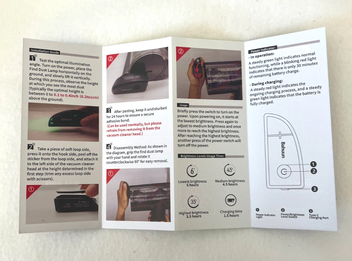 Bahuun Vacuum Cleaner Dust Illumination Light Type C L1