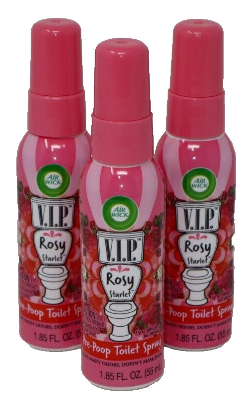 3x Air Wick V.I.P. Pre-Poop Toilet Spray, Rosy Starlet, 1.85 oz (Travel Size)