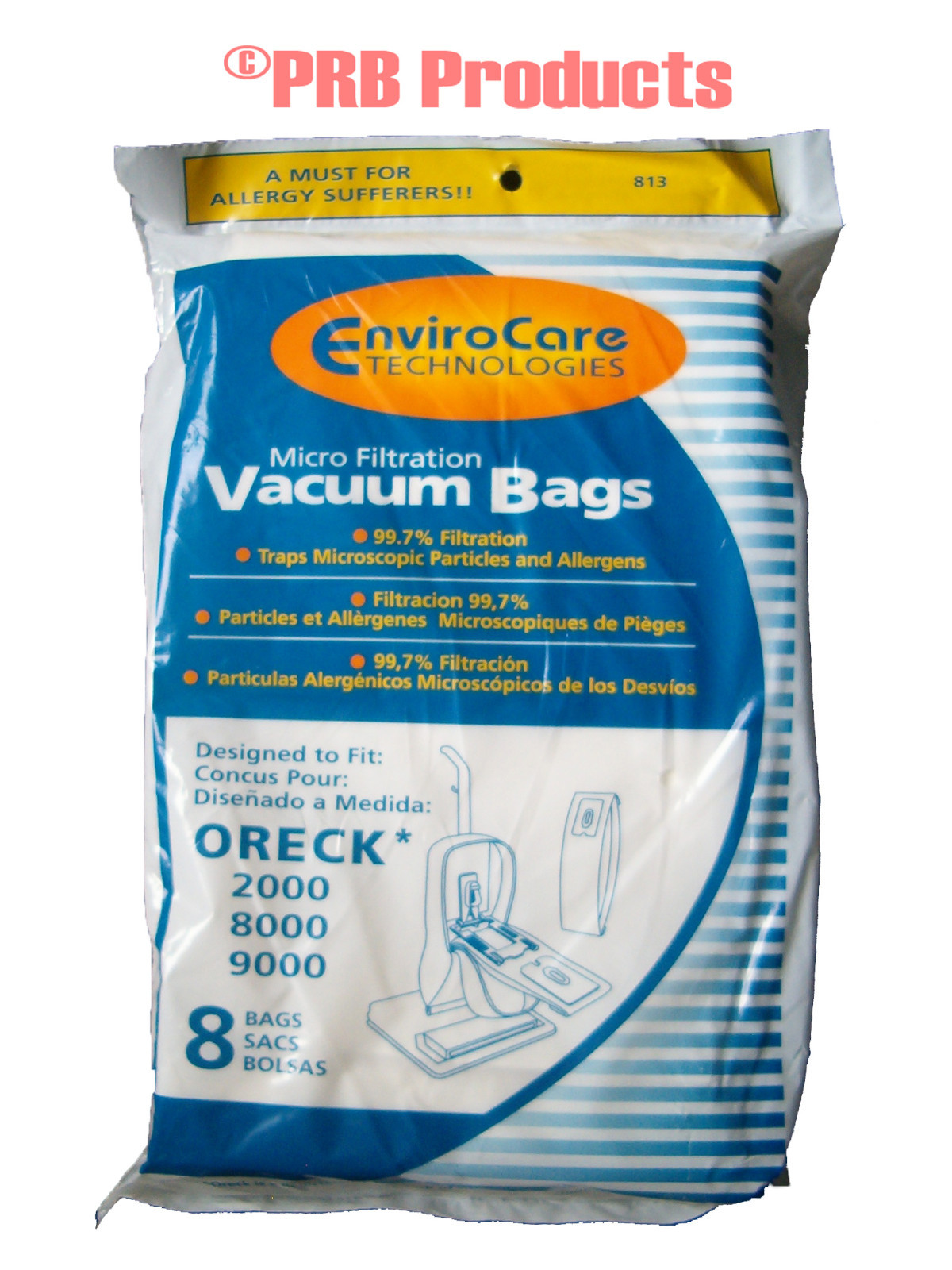 Oreck XL CCPK8 Allergen Upright Vacuum Cleaner Bag Model Classic Silver Pilot