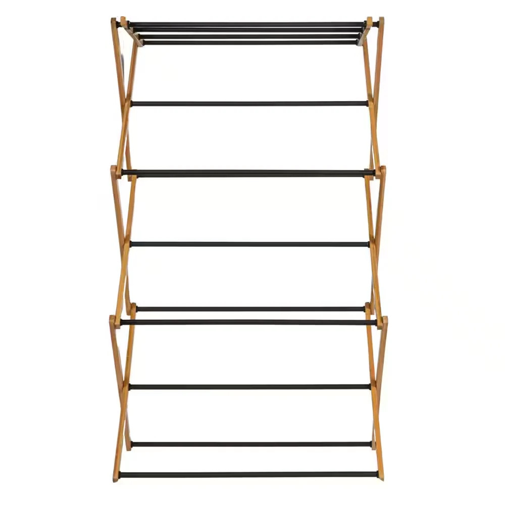 Household Essentials HE1200 Bamboo Folding Drying Rack 39×14 in Free Standing