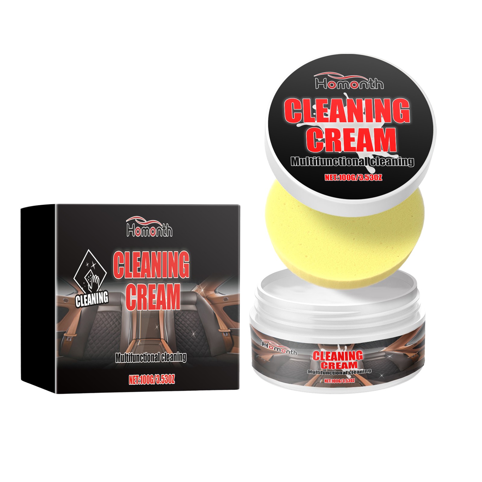 Leather Cleaner & Conditioner Paste – Car Leather Polish Restorer Repair Kit