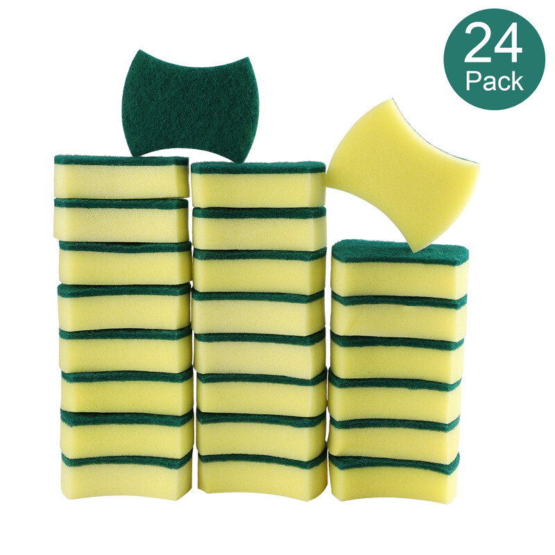 24pcs Dish Washing Sponge Scouring Pad Lot Scrubber Brush Kitchen Cleaning Tools