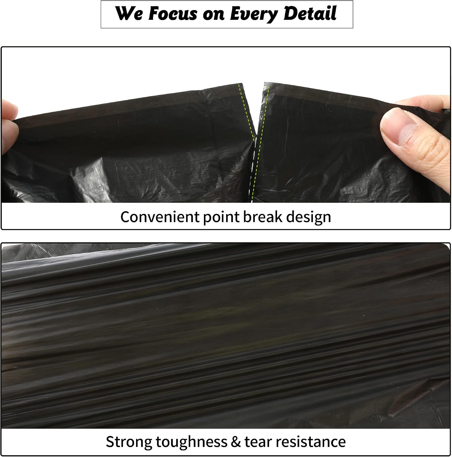 Mini Trash Bags 10 Rolls (200 Counts) – 0.5 Gallon/2 Liter Leak-Proof Bags for C