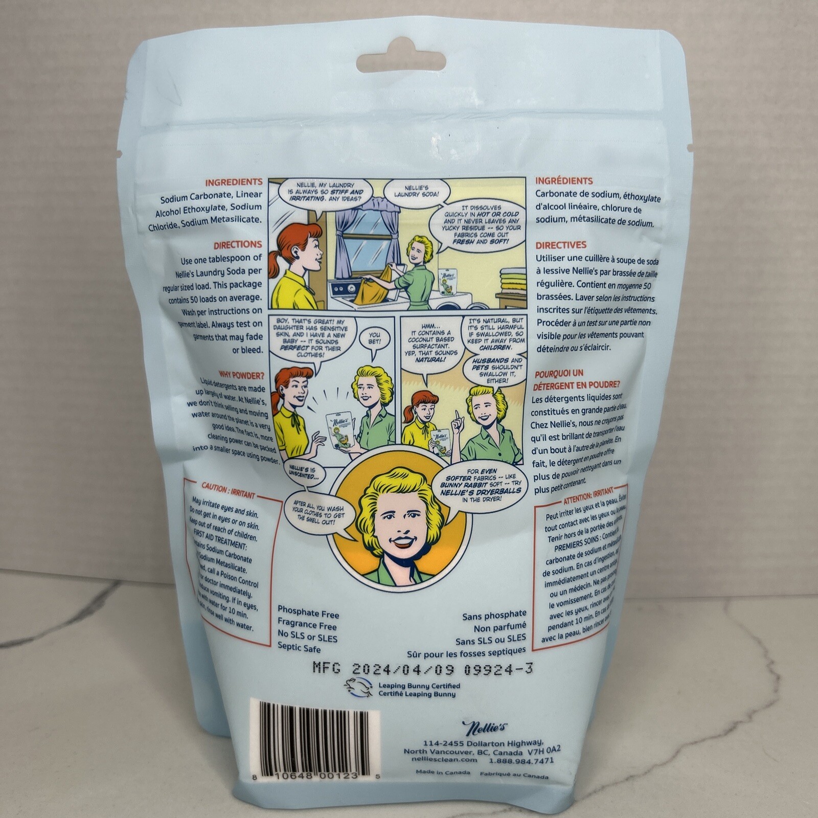 Nellie’s All Natural Laundry Soda 50 Loads 1.6 lbs Brand New