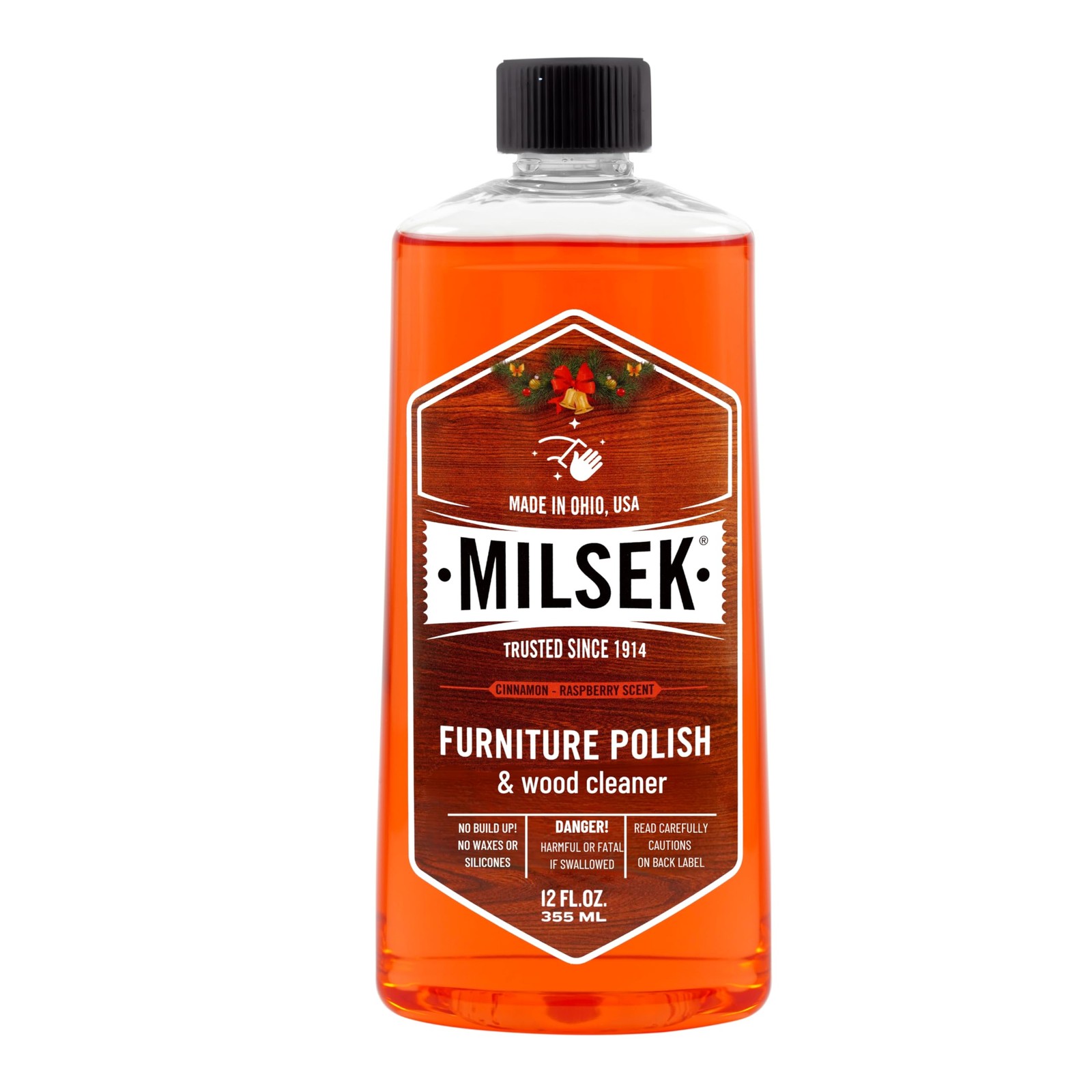 Milsek Furniture Polish and Wood Cleaner with Cinnamon Raspberry Scent for H…