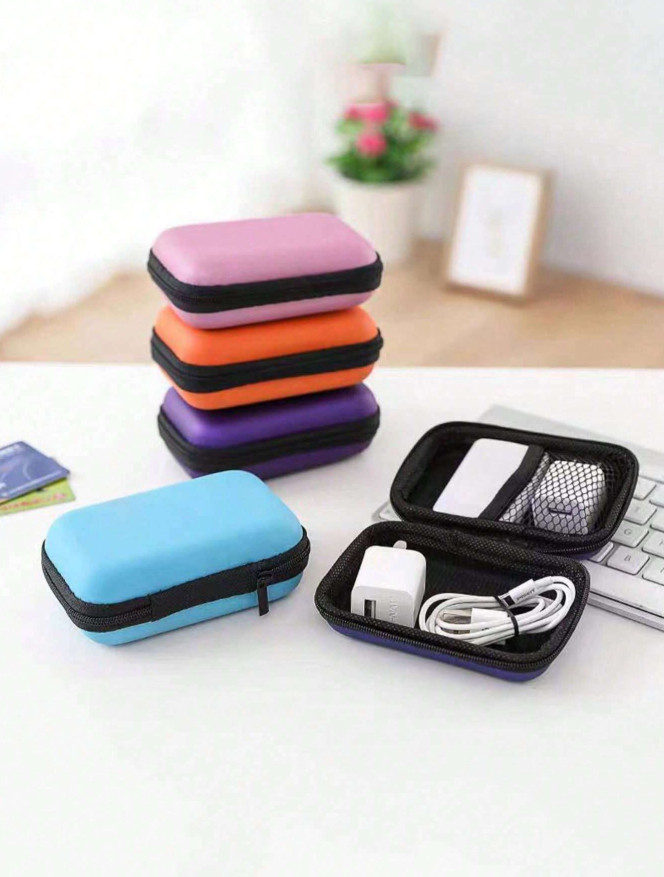 1 pc Portable Zipper Storage Bag for Cables, Chargers & Electronic Accessories