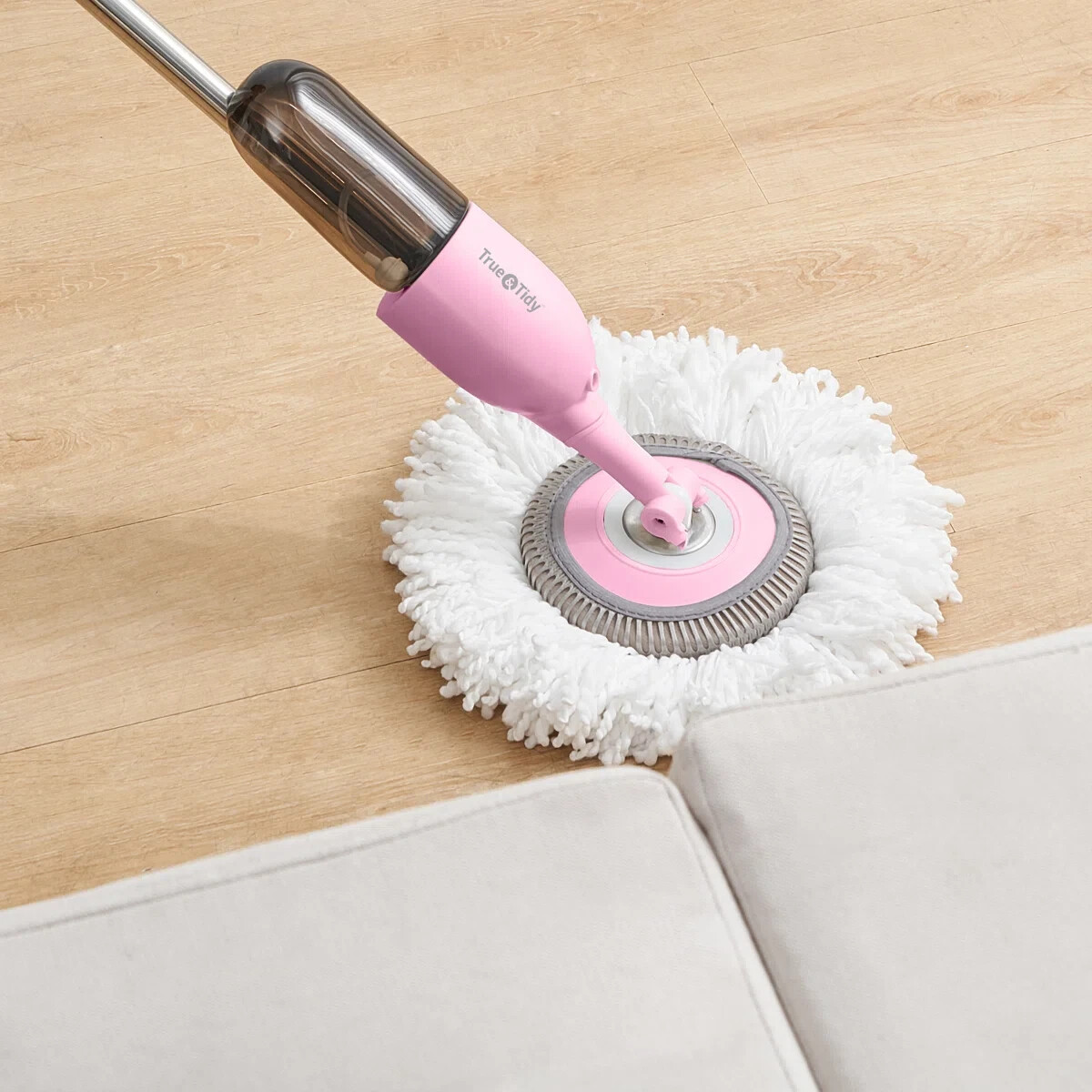 True & Tidy 360 Spray Mop with 3 Interchangeable heads, Pink