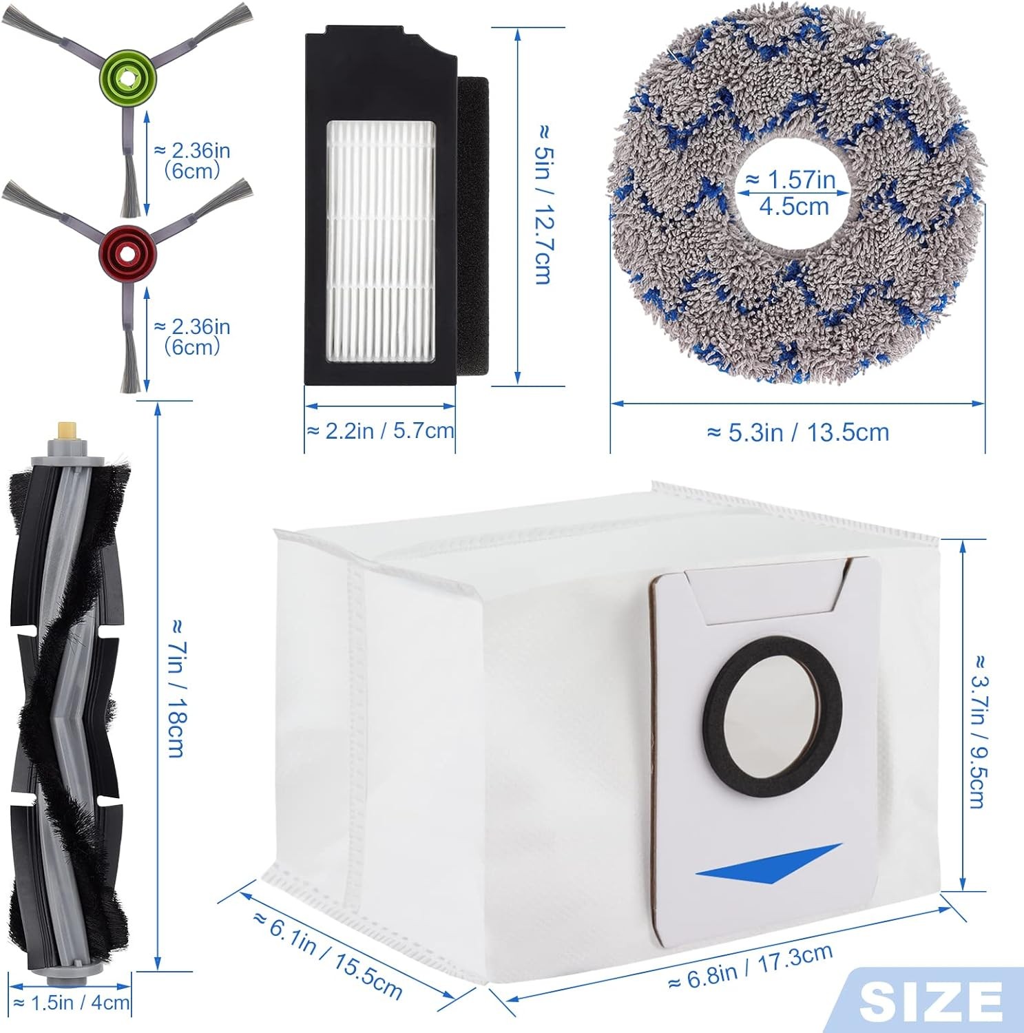 Replacement Parts for ECOVACS DEEBOT X1 OMNI Turbo T10 T20 Kit