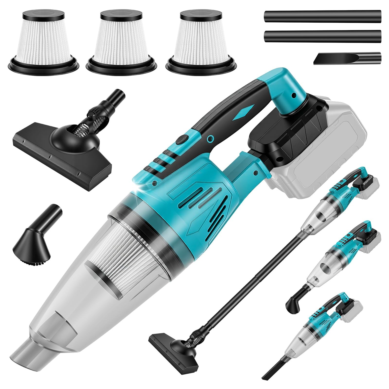 CAMXTOOL Cordless Vacuum Cleaner Compatible with Blue, Tool Only, Black