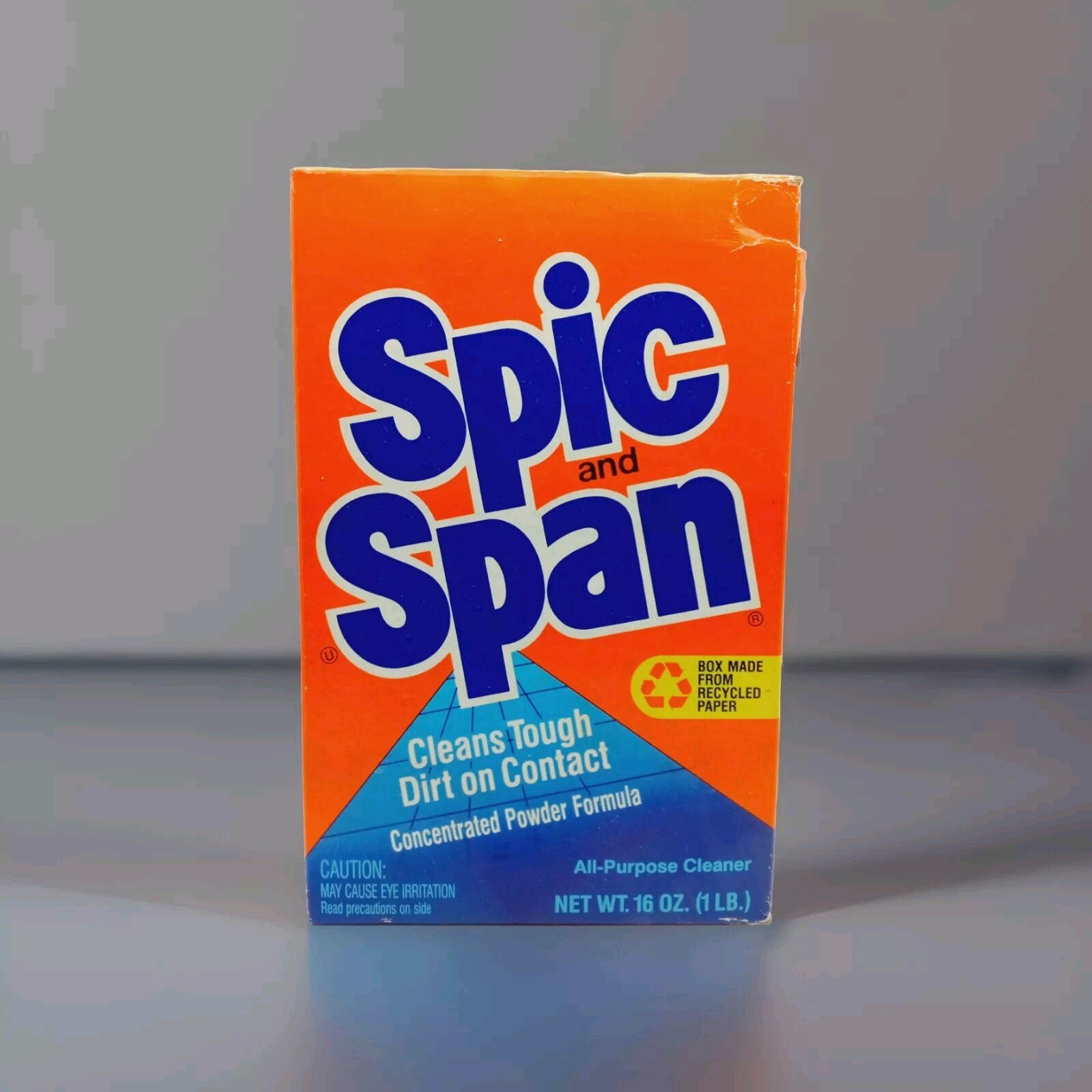 Vintage Spic and Span Movie Prop All Purpose Floor Cleaner 16 Oz Box 1987 Empty