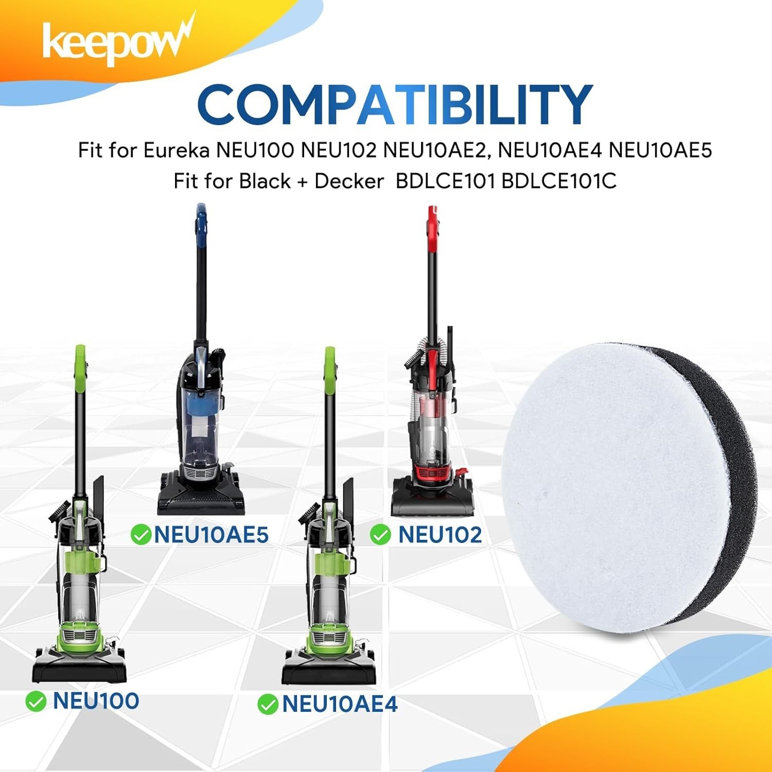 Vacuum Filters for Eureka Airspeed Compact Bagless Upright Vacuum Cleaner , ,…