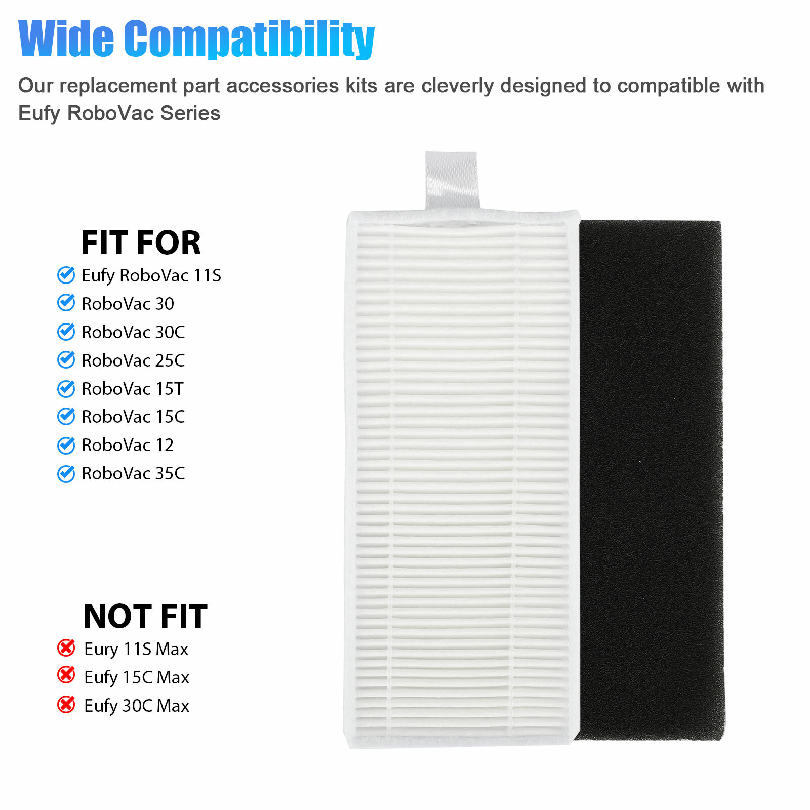 21PCS Brushes Filter For Eufy RoboVac 11S 30C 25C 35C Replacement Cleaning Parts