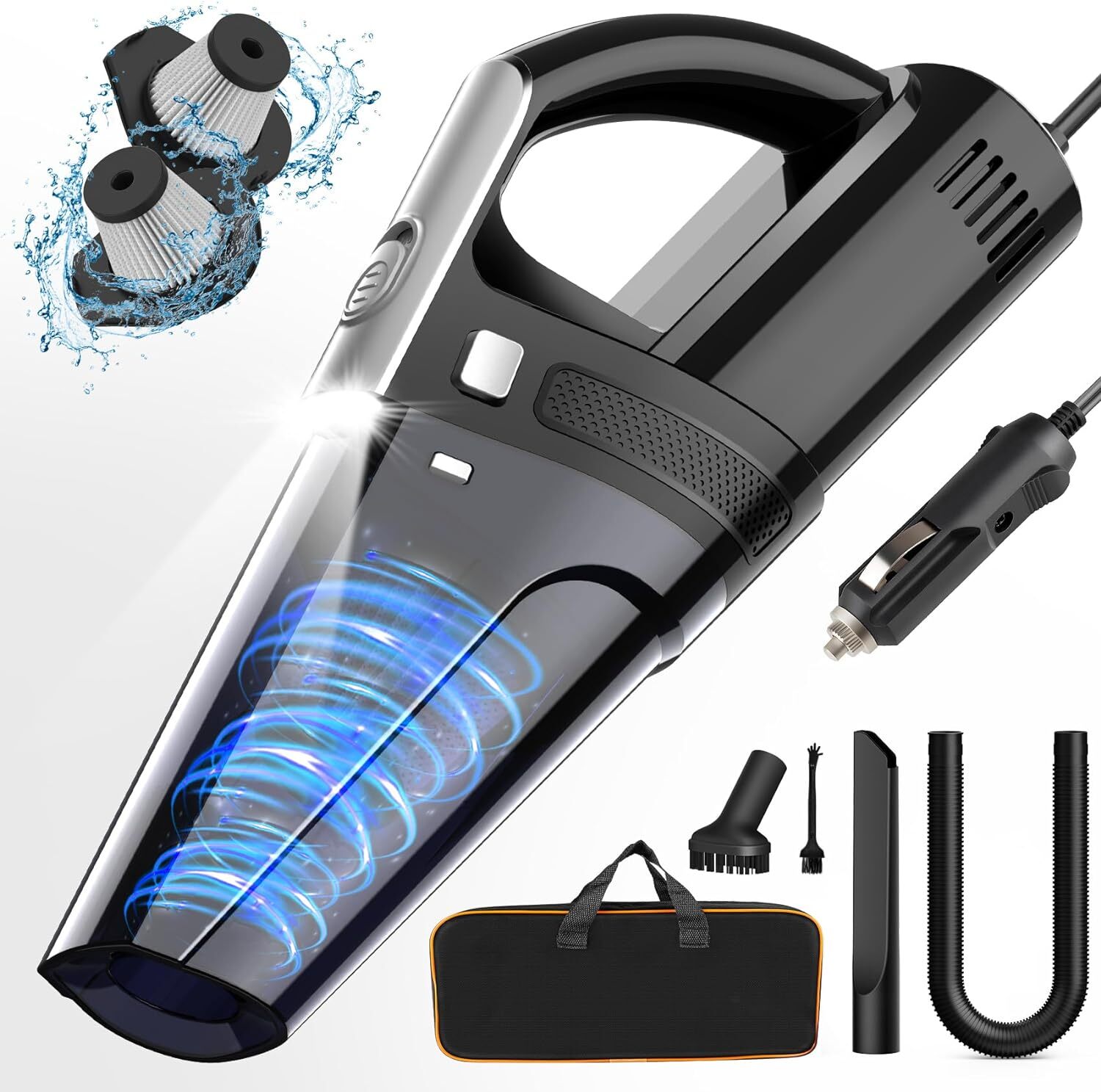 Car Vacuum, Portable Car Vacuum Cleaner with 7000PA Suction, DC 12V High Power 1