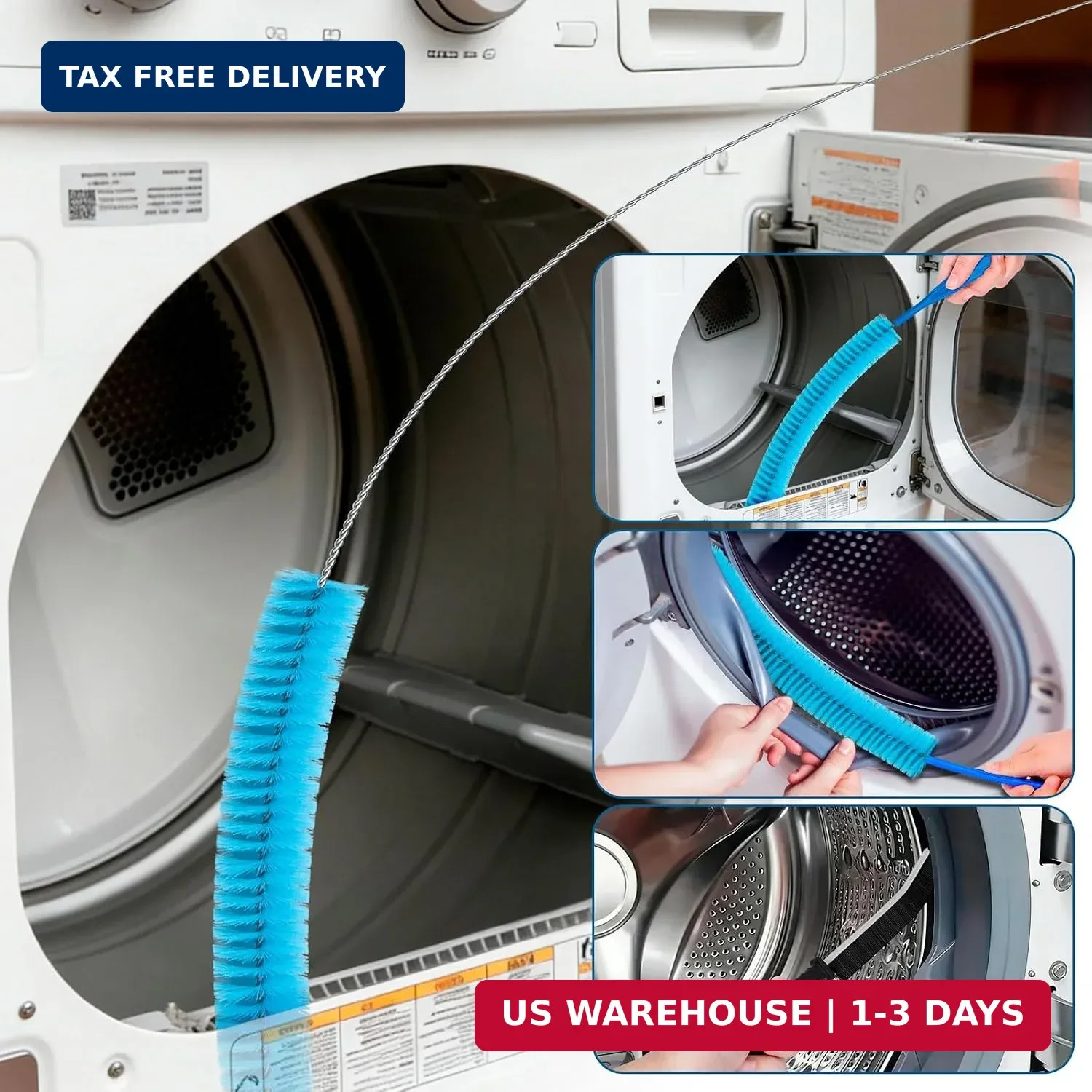 Dryer Vent Cleaner Kit with Flexible Vacuum Hose Attachment – Universal Dryer Li