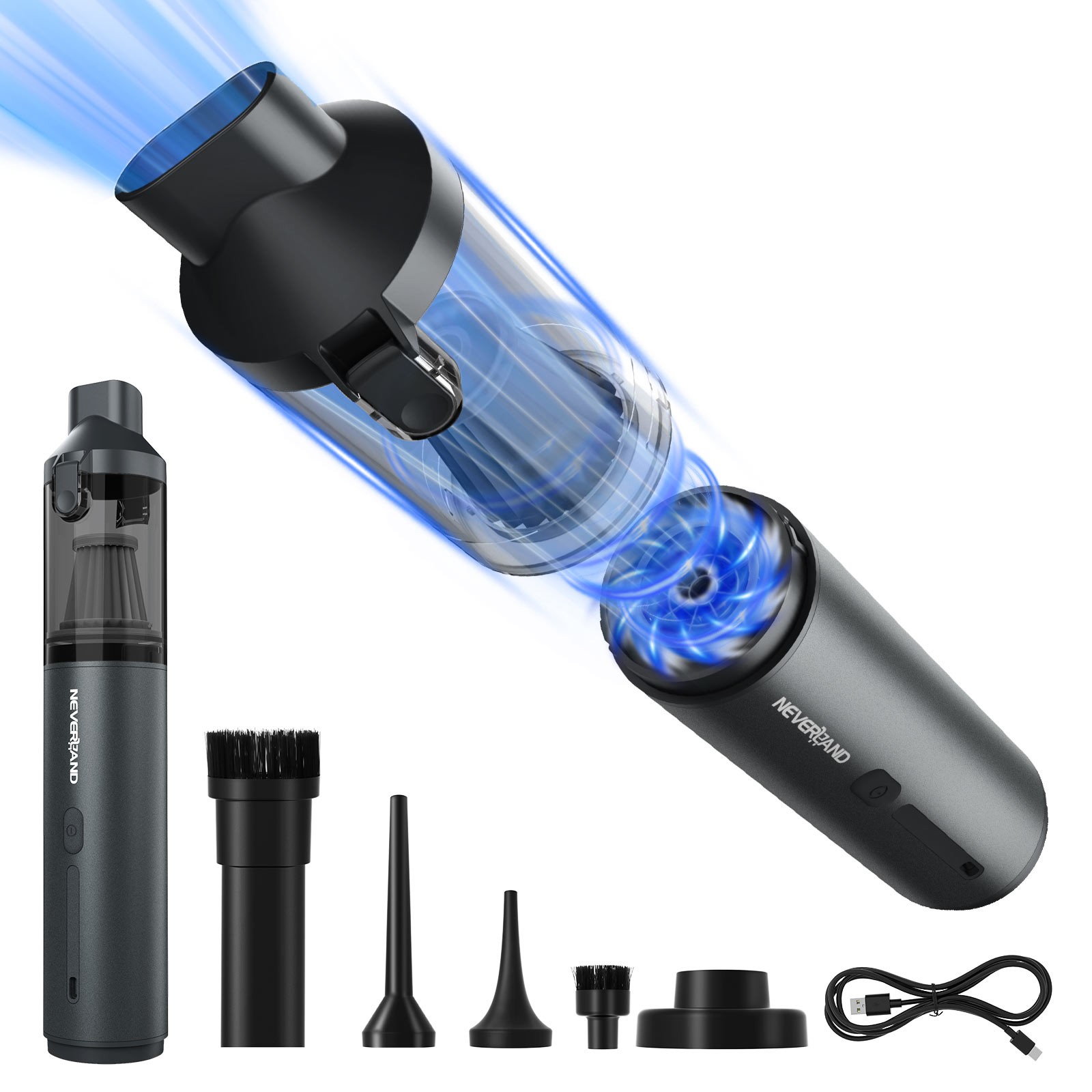 4 In 1 Wireless Car Vacuum Cleaner Household 100W Strong Suction Mini Cleaner US