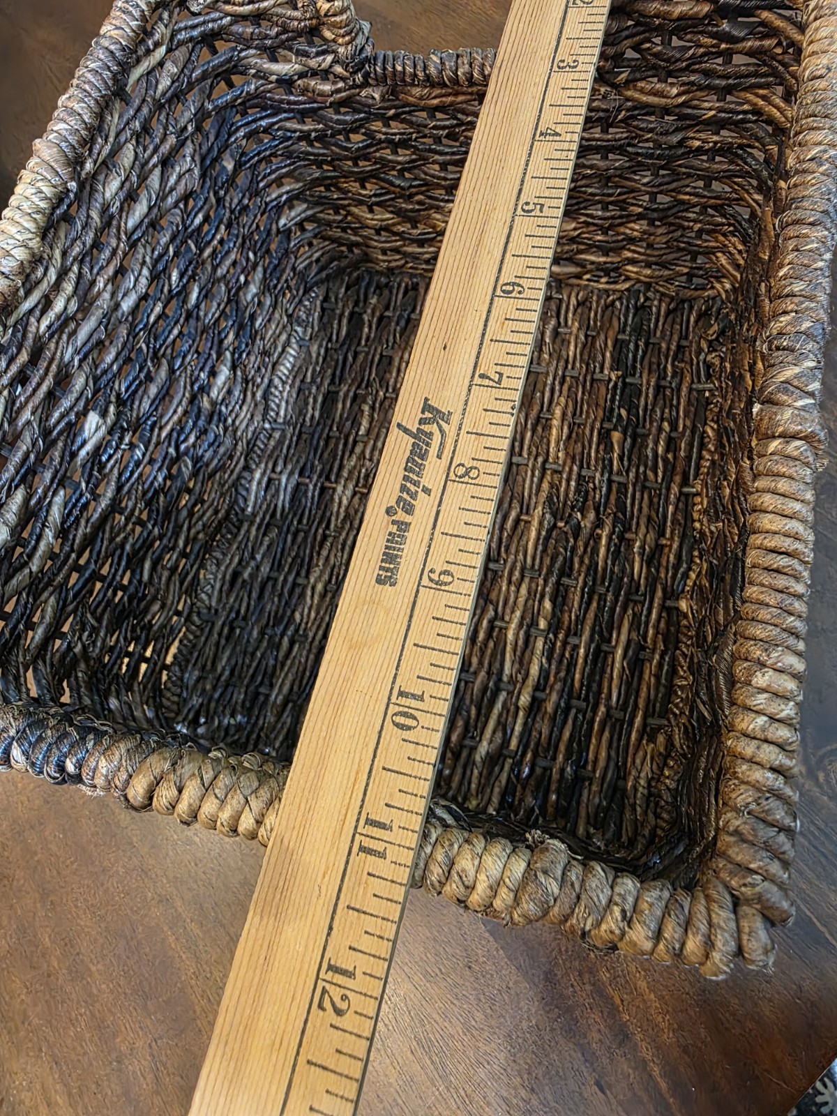 Pier 1 Set Of 3 Woven Abaca Crates 11x10x8″ Storage Baskets Cube Organizer Brown