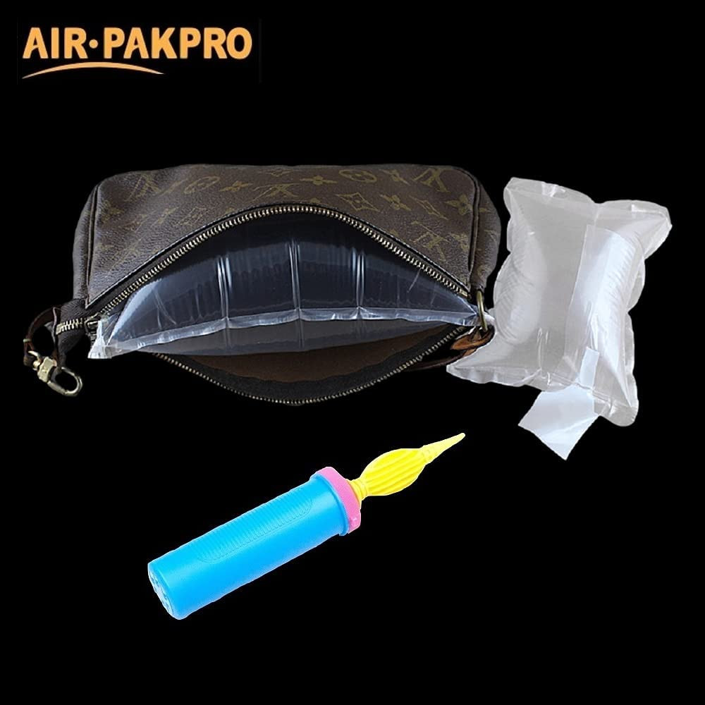 （100 Pack + Free Hand Pump ） 3.9×7.9 Clear Plastic Inflatable Air Packaging Bags