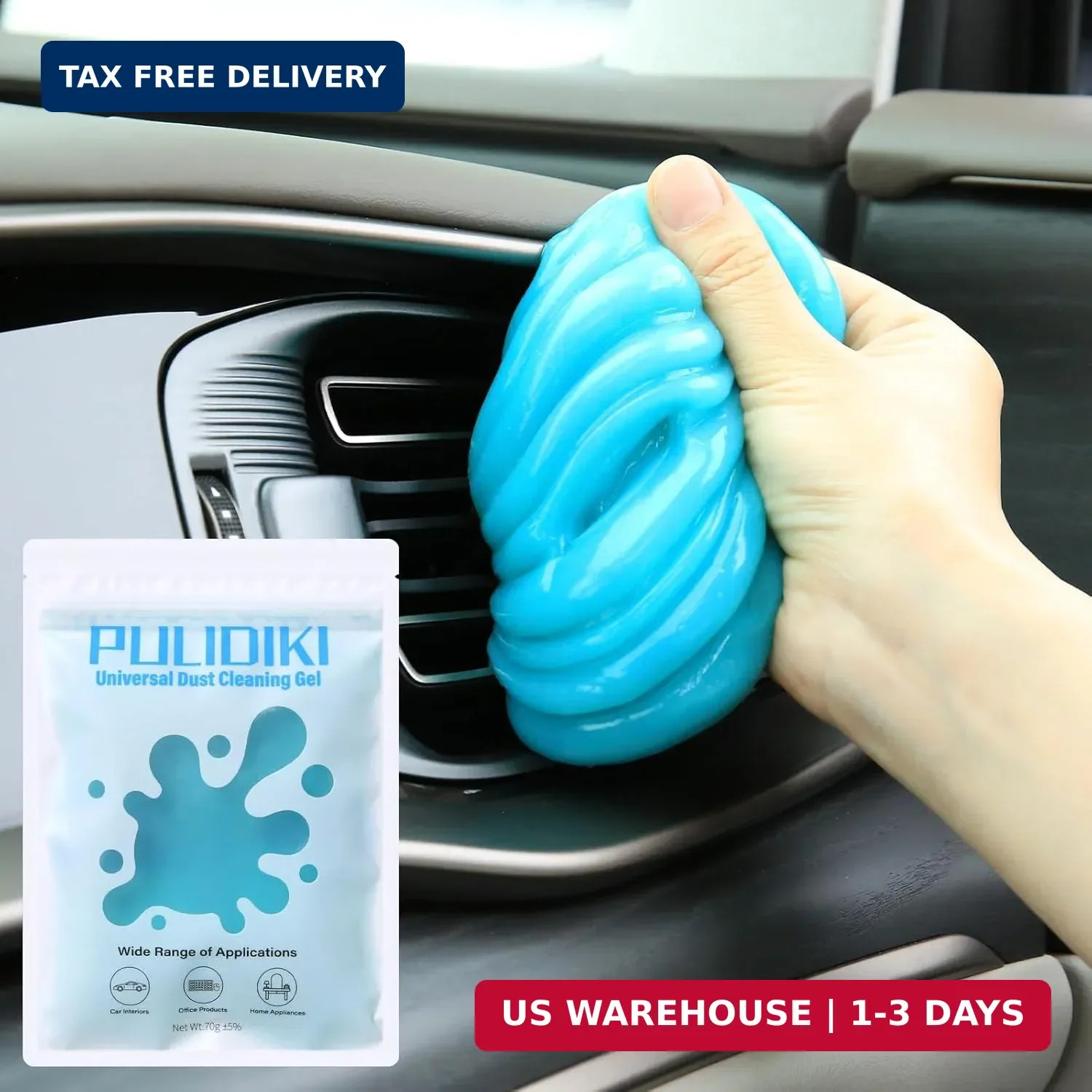 PULIDIKI Car Cleaning Gel Clean Putty, Universal Car Interior Cleaner Slime, Per
